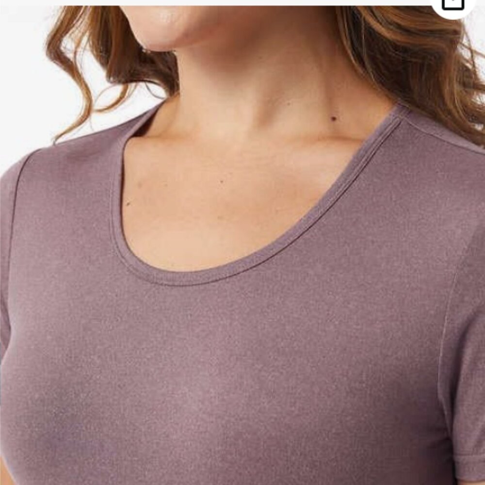 32 DEGREES 3-Pack Women Short Sleeve Scoop Neck Tee Black Teal Purple - Picture 4 of 4